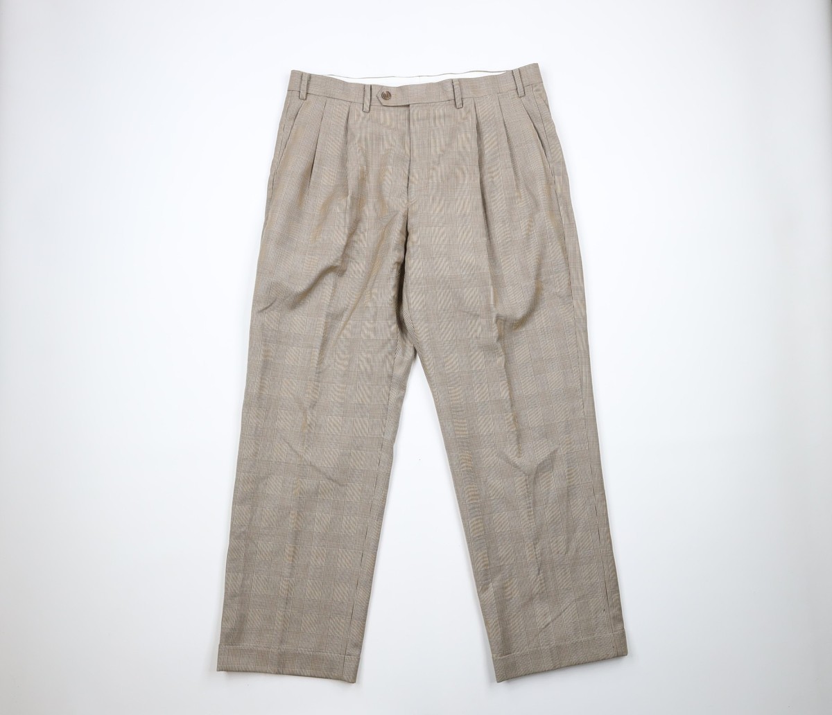 Vintage 90s Ralph Lauren Mens 38x30 Distressed Wool Wide Leg