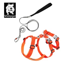 Dog Harness Set,Pet Strap Adjustable Vest Triple Anti-escape Traveling Walking