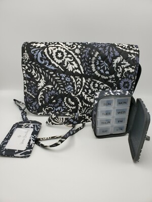 Vera Bradley Travel Bundle Paisley Noir Black Grey White 3  display picture 2