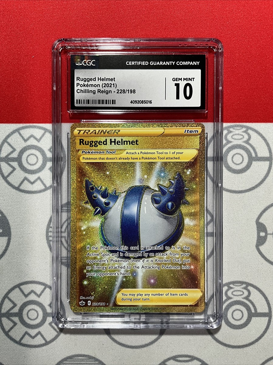 NEW CGC 10 GEM Pokemon Rugged Helmet FA Gold Secret Rare Chilling