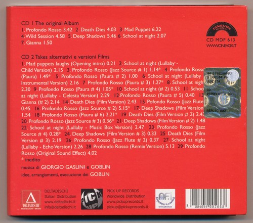 Goblin - Profondo Rosso / Dario Argento / 2 CD Digipak Edition / Near MINT - Bild 2 von 5