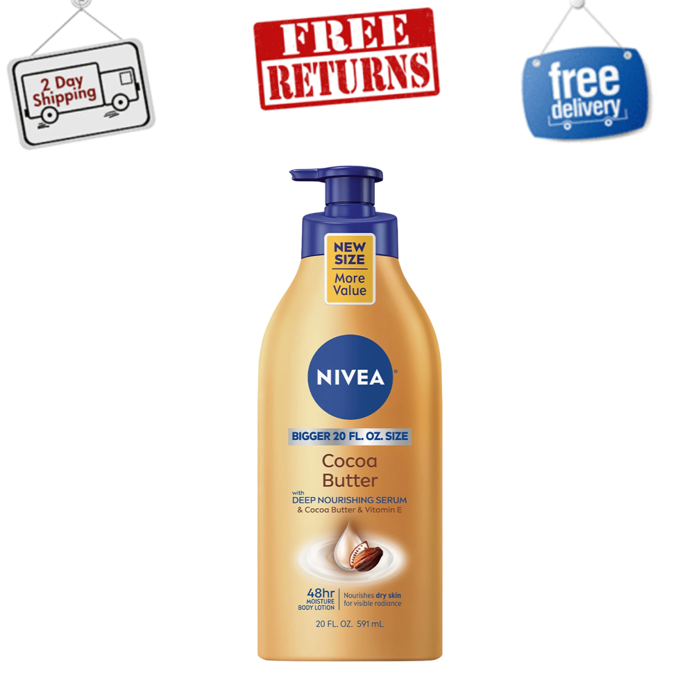 NIVEA Cocoa Butter Body Lotion for Dry Skin with Vitamin E, 20 fl oz ( 2 PACK )
