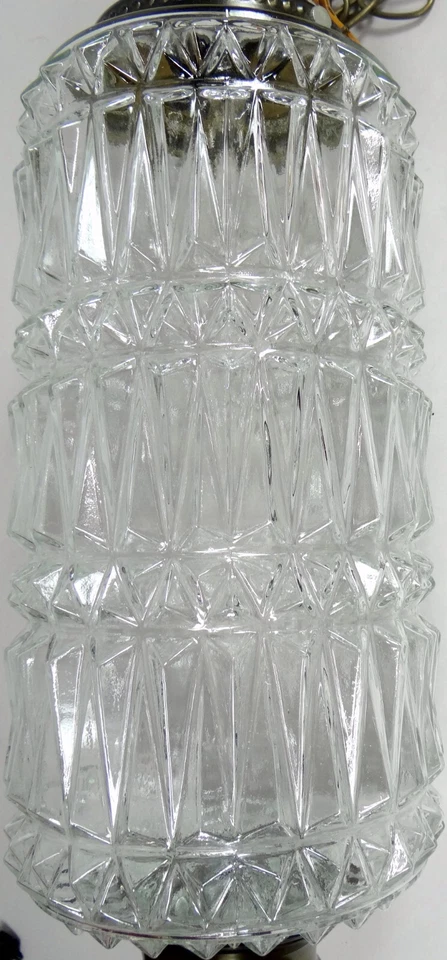 Vtg Ceiling Light Fixture Pendant Lamp Atomic Torpedo MCM Hollywood Regency 18x6 - Image 3 of 4