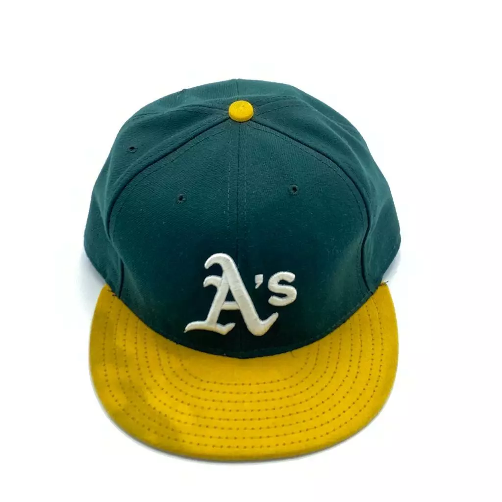 New Era Atlanta Braves Official On-Field Cap Hat MLB Size7 5/8 Green/Yellow