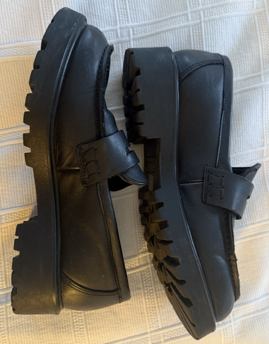 SAOLA Mocassini da donna AQUA neri in pelle con suola a strappo Derby Penny taglia 7