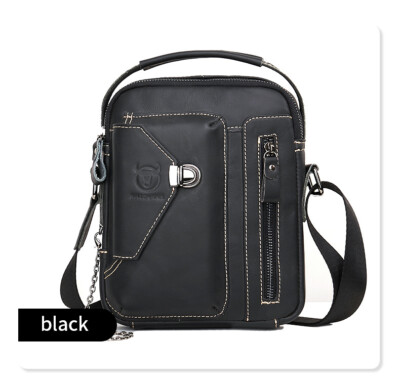 Vintage cowhide men's large capacity cross-body bag casual multi-functional bag
