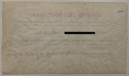 COMMENDATORE DI SAN SILVESTRO PAPA 1963 DIPLOMA PERGAMENA PAPA GIOVANNI XXIII° - Picture 6 of 6