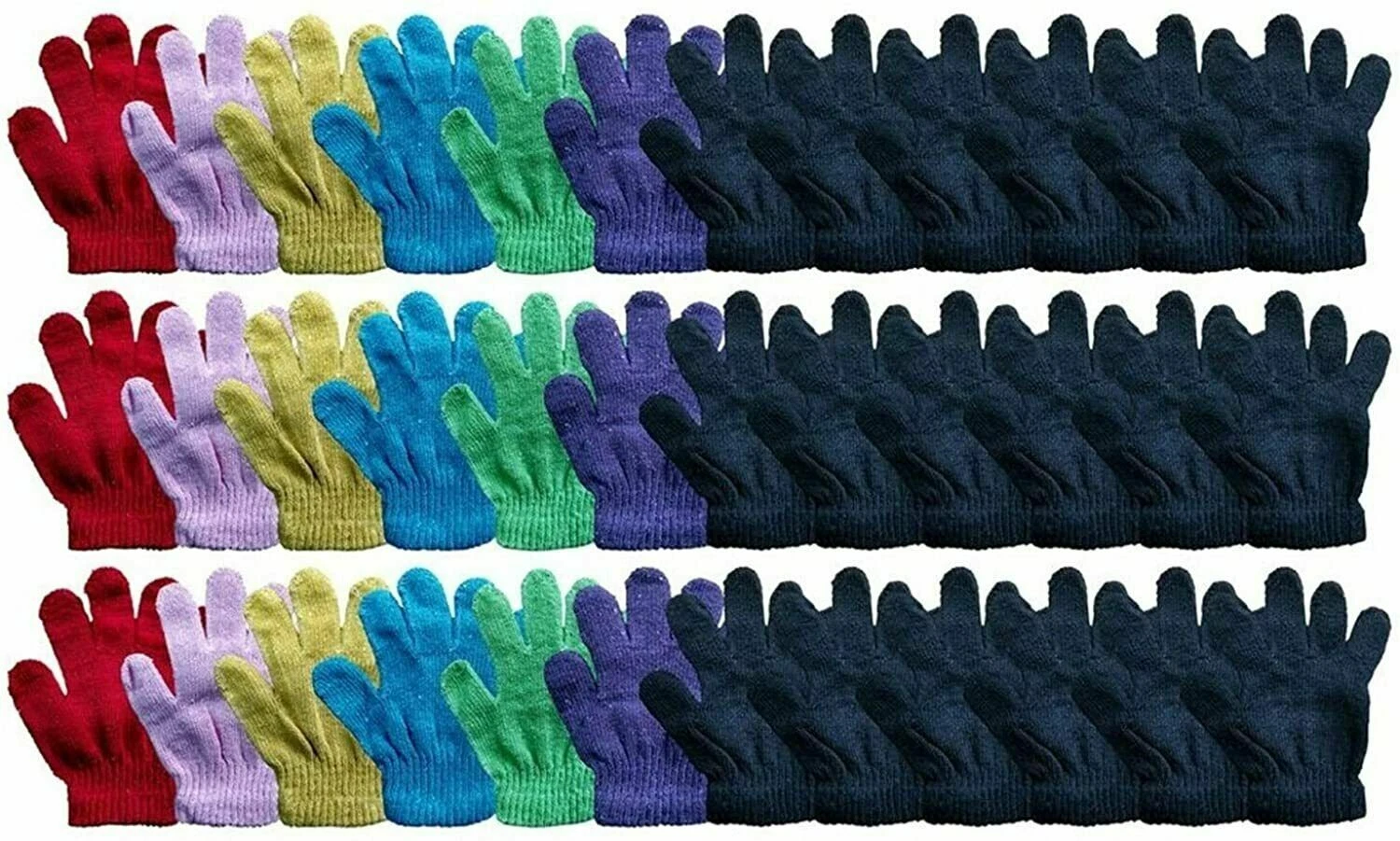 Yacht & Smith Kids Gloves & Mittens in Bulk, Winter Striped Children Age 3-8