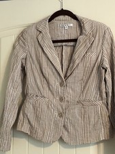 Cabi Small Blazer Jacket Checkered Cotton Blend Plaid Check Sz Small