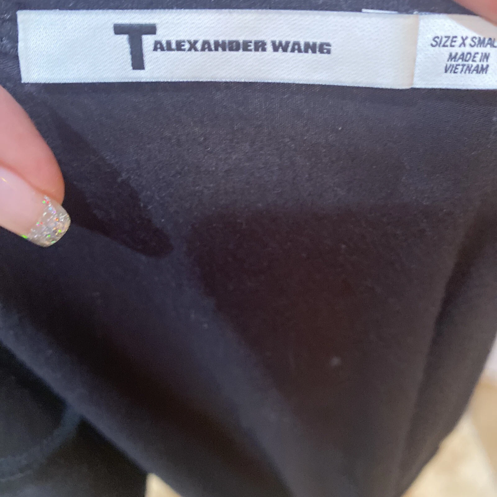 Abito rusch T Alexander Wang nero manica corta taglia XS