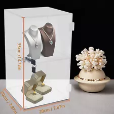 2-layers Countertop Display Case 20*20*35cm Locking Security Showcase Cabinet US