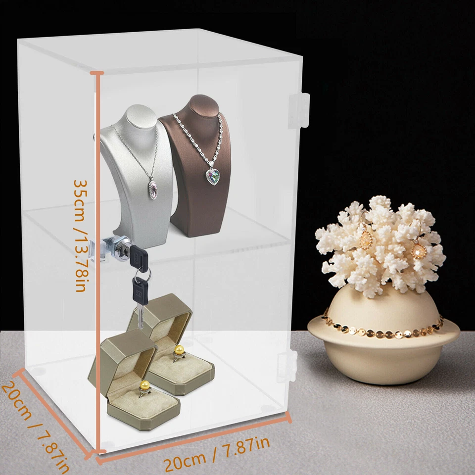 2-layers Transparent Countertop Display Storage Cabinet Acrylic Product Display - Image 2 of 4