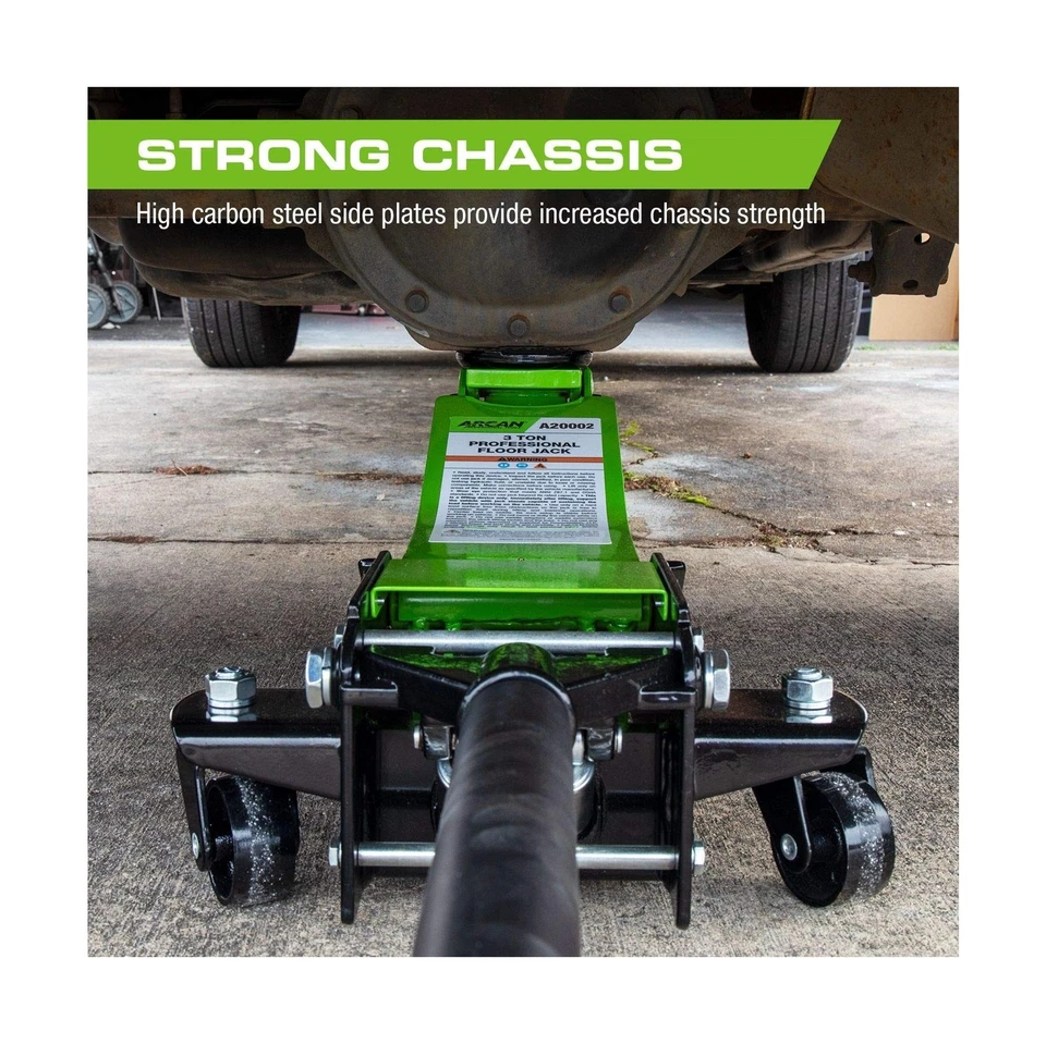 Arcan 3 Ton (6,000 lbs.) Steel Floor Jack Quick Rise Dual Piston Pump Low Pro... - Image 3 of 4