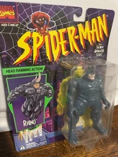 Spiderman Rhino Action Figure Animated Series Head Ramming 1994 Toy Biz Sealed
