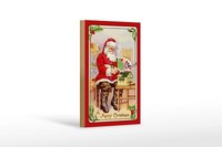 Holzschild Weihnachten Merry Christmas Fest Santa 12X18 Cm Schild