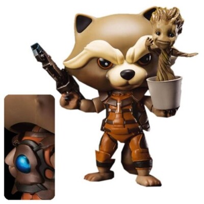 NEW! GOTG Rocket Raccoon & Dancing Groot Egg Attack Figure Beast Kingdom EAA-023