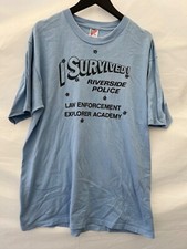 Vintage 80s "I Survived" Police Academy Training T-shirt Made in USA XL Tee RARE