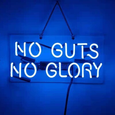 No Guts No Glory Neon Sign 14x7'' Lamp Beer Bar Pub Man Cave Home Room Wall Decor