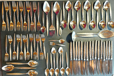 Oneida Venetia Stainless Steel Flatware Set - Burnished Handle & Glossy Bowl, Made In USA