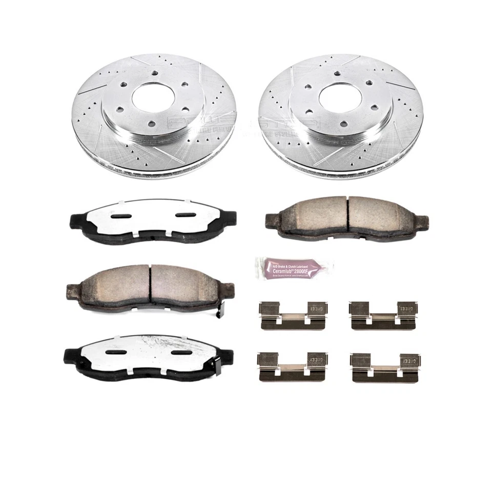 K2443-36 Powerstop Juego de 4 ruedas discos de freno y kits de pastillas delanteras y traseras para QX56 Foto 4 de 4