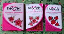 HEARTFELT CREATIONS POINSETTIA HOLLY CLUSTERS ~ STAMPS DIES MOLD *SHIPS FREE*
