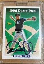 derek jeter signed rookie card. rookie card picture