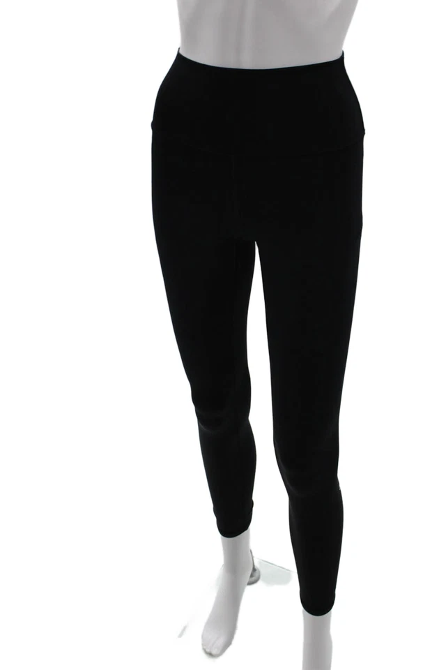 Leggings al tobillo Alo para mujer negros de nailon talla 2XS Foto 2 de 4