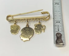 Antique Forstner 12 KT GF PAT#D.186298 Charm Pin Brooch Elco Silhouette Children