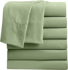 Twin Flat Sheets Only, Pack of 6, Soft Microfiber Bedding Sheets for Home