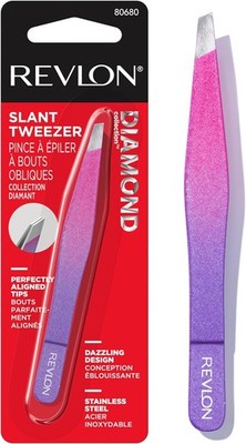 Revlon Diamond Collection Slanted Tip Tweezers, Ultra-Sharp for Precision Eyebro