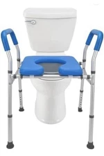 Raised Toilet Seat with Safety Frame - Mobo Medical - 400 Lb Capacity