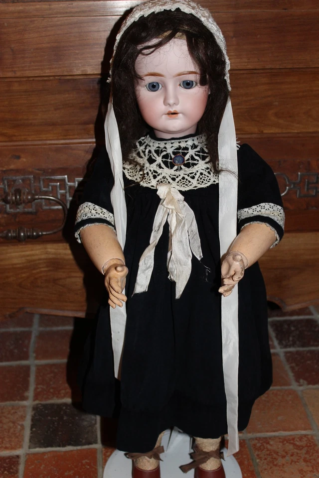 poupée ancienne tête porcelaine, Belle et grande poupée KESTNER ? + vetements - Photo 2/4