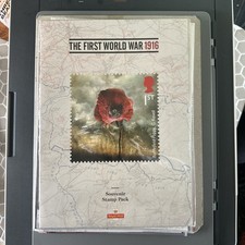 THE FIRST WORLD WAR 1916 STAMP PACK.UNOPENED ROYAL MAIL FOLDER.6 STAMPS INSIDE