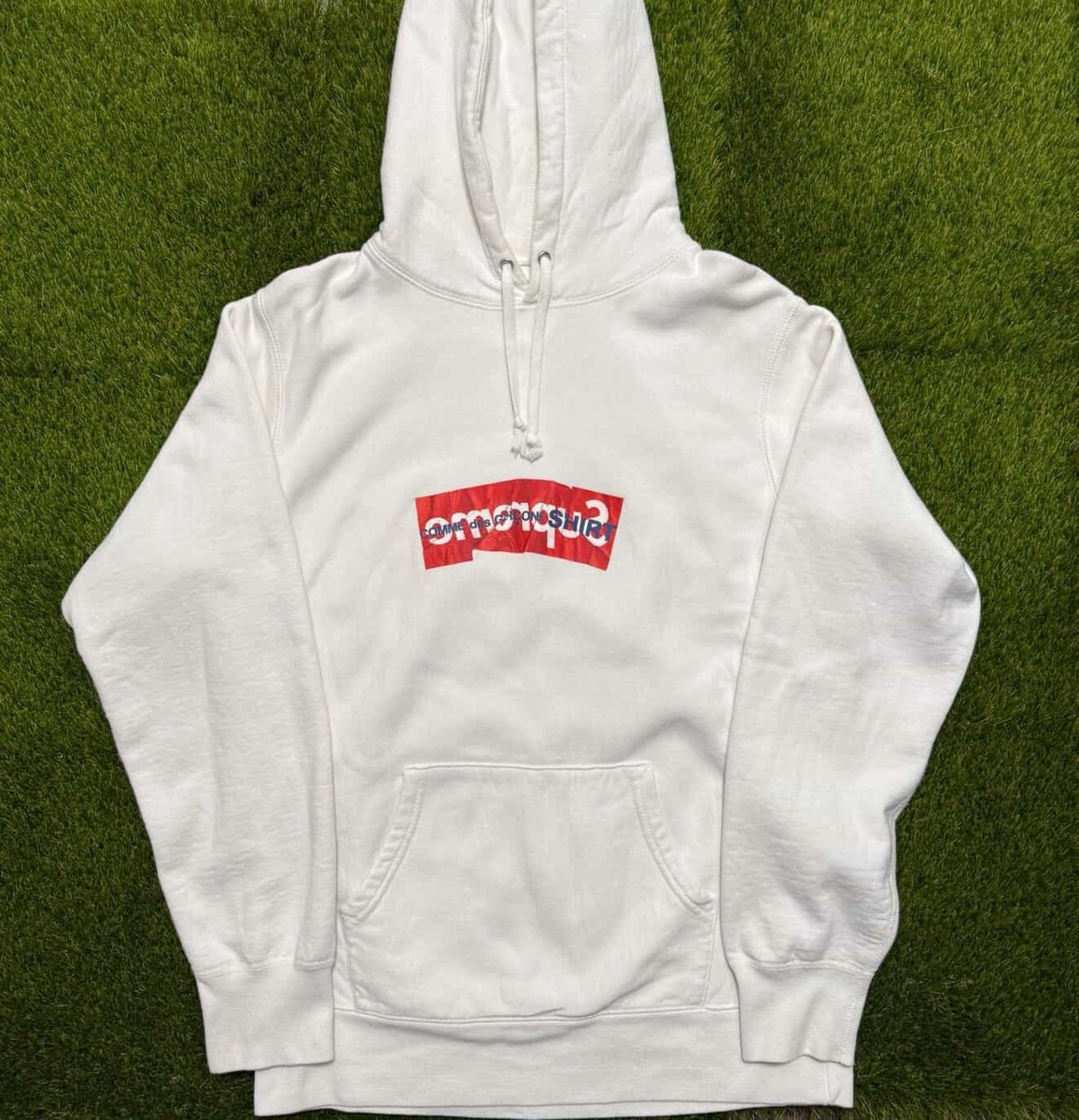 Supreme (White) Comme Des Garcons Box Logo Hooded Sweatshirt Supreme (White) Comme Des Garcons Box Logo Hooded Sweatshirt