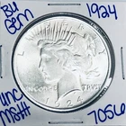 1924 BU UNCIRCULATED SILVER PEACE DOLLAR AUTHENTIC U.S. MINT FREE SHIPPING 7056
