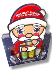 Holiday Ramen spicy topping set 4 Bottles Noodles Santa Gift Set