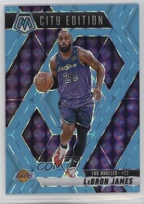 2024-25 Panini Mosaic City Edition Fluorescent Blue Prizm 3/75 LeBron James 7y2