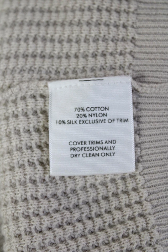 Suéter con capucha tejido gofre cremallera frontal blanco + Warren para mujer marrón algodón mediano Foto 4 de 4