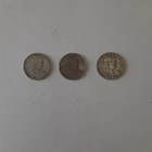Lot of 3 Franklin Half Dollars 1952, 1952-D, 1952-S Avg. Circulated 90% Silver