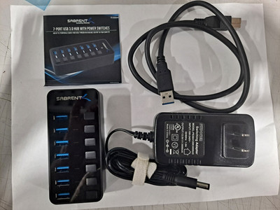 LOT OF 2 Sabrent 7-Port USB 3.0 Hub with Individual Power Switches (HB-BUP7)