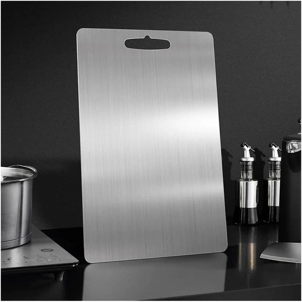 S.E.Q QUICK.SIMPLE EASY STAINLESS STEEL REVERSIBLE CHOPPING BOARD 23.5X19.5