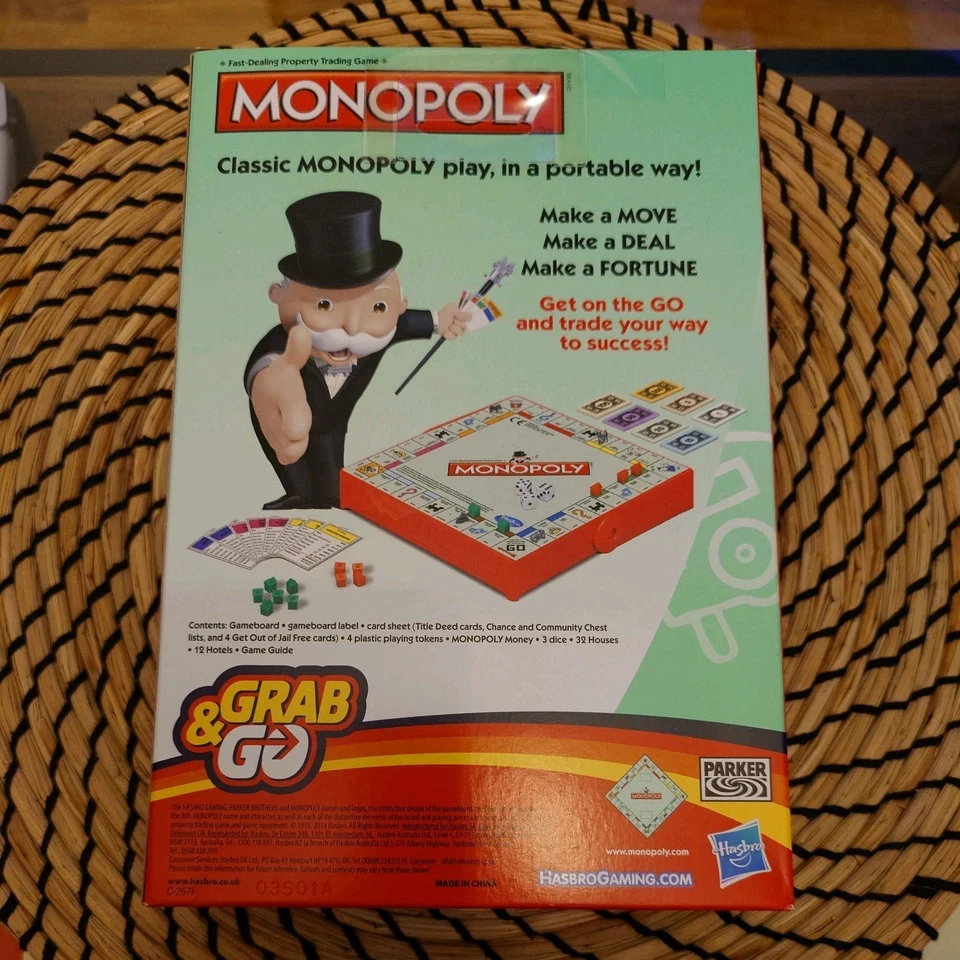 Hasbro Monopoly Grab & Go Game Board Game Travel Size - Image 2 of 4