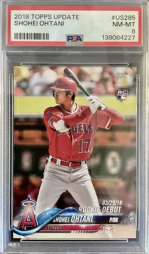 2018 Topps Update Series - Rookie Debut Shohei Ohtani #US285 (RC) PSA 8