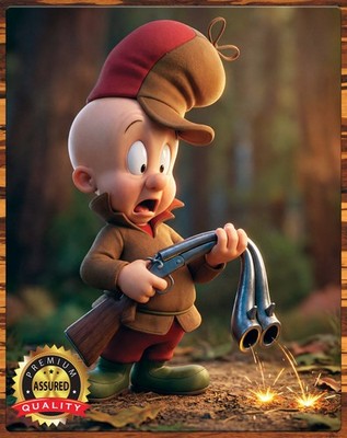 Elmer Fudd   Looney Tunes - Premium Aluminum Metal Sign   11 x 14