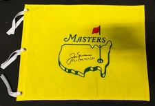 Jack Nicklaus Signed Undated Masters Golf Pin Flag Inscribed Years Won