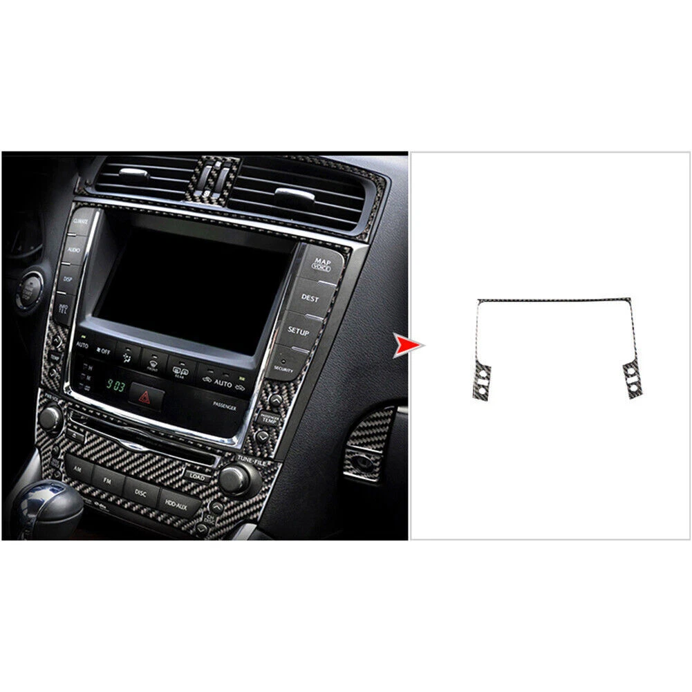 Vinyl Carbon Fiber GPS Navigation Panel Cover Trim TypeB For Lexus IS250 2006-12