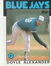 FREE SHIPPING-MINT-1986 Topps #196 Doyle Alexander  Blue Jays PLUS BONUS CARDS