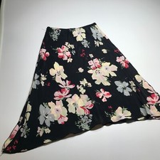 John Paul Richard Uniform Skirt Womens Small Midi Flare Floral Summer Vacation