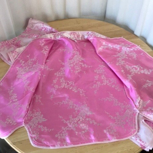 Girls Two Piece Satin Pajamas Outfit Asian Jin Hon - Picture 2 of 9