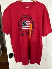General Standard Patriotic Men's T Shirt 100% Cotton Made in USA Red XXL New